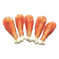 Популярний! Ласощі для собак Lucky Star М'яка куряча гомілка з кальцієвою кісткою 7 см 500 г (4820144201202) - Краща якість