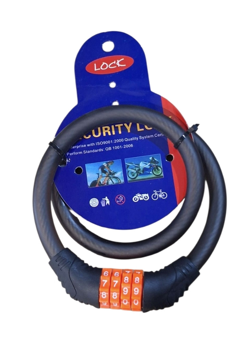 Замок велосипедний кодовий усиленный 50см