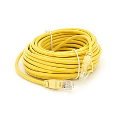 Патч-корд литий RITAR, UTP, RJ45, Cat.5e, 10m, жовтий, Cu (мідь) Q300(1966036814)
