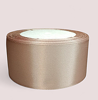 Атласна стрічка 4 см. Довжина рулону 23 м. Колір темна пудра