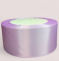 Атласна стрічка 4 см. Довжина рулону 23 м. Колір блідий бузок