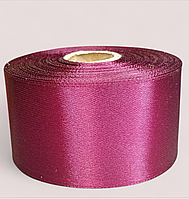 Атласна стрічка 4 см. Довжина рулону 23 м. Колір слива