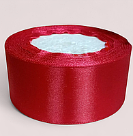Атласна стрічка 4 см. Довжина рулону 23 м. Вишневий