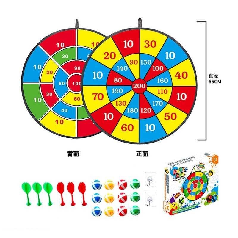 Дартс двостороння мішень 66х66см, кульки та дротики на липучках, гачки, в кор. /36/, фото 1