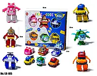 Набір з 6шт героїв Трансформерів Робокар Полі (Robocar POLI) LB-105
