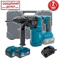 Безщітковий акумуляторний перфоратор PROFI-TEC GRT PPBH2520 POWERLine (SDS+, 2.5 Дж, 2×PT2040VX (4.0 А·год), ЗП)