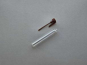 4 мл флакончик пробник прозорий скляний з коричневим ковпачком тестер фіолка мініатюра для парфумерії, фото 2