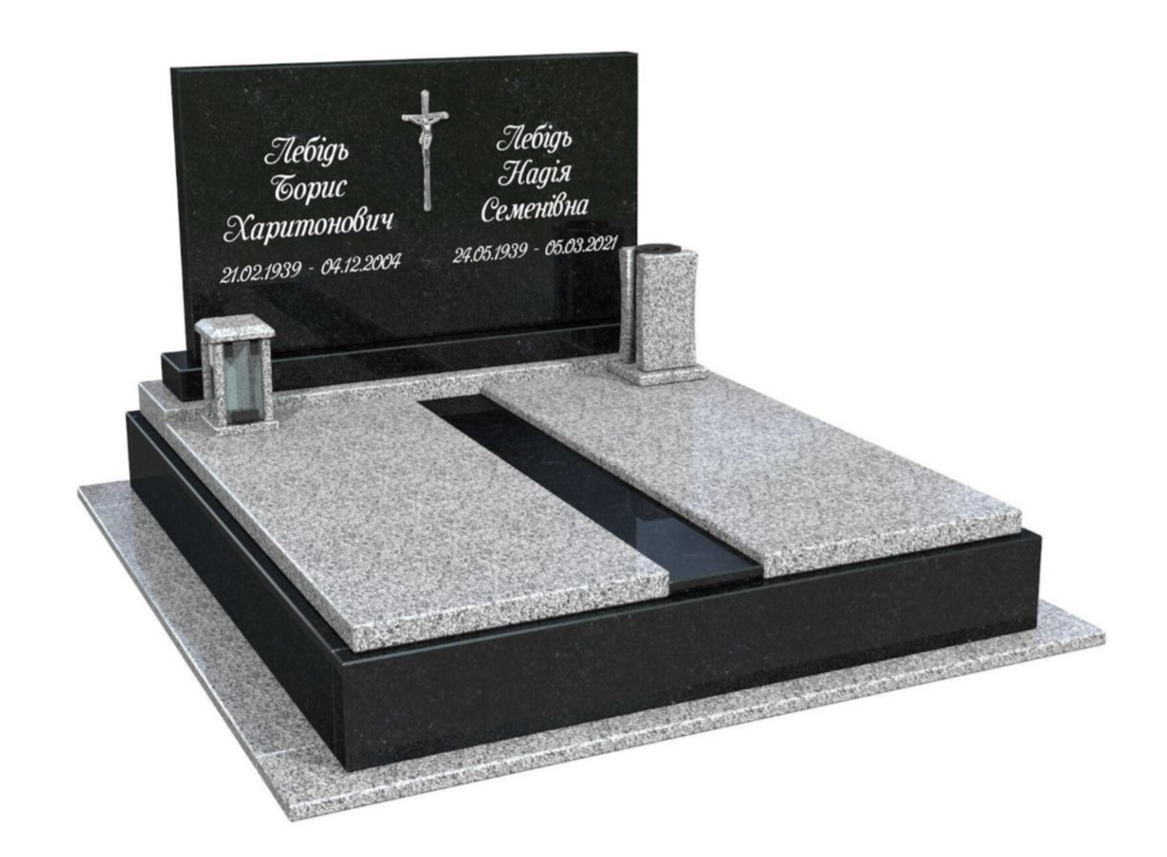 Подвійні гранітні пам'ятники від виробника (Зразок No434), фото 1