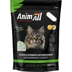 Наповнювач туалетів для кішок AnimAll Emerald Green силікагель Зелений смарагд 10.5 л