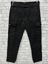 Прямі чоловічі джинси з кишенями в батальному розмірі