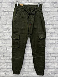 Чоловічі стильні джогері з кишенями в кольорі хакі