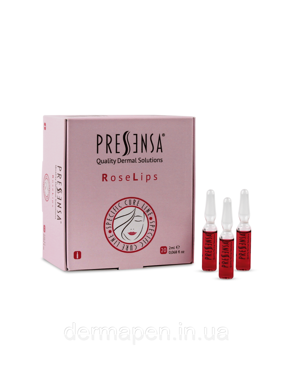 PRESSENSA Rose Lips - ампули з гіалуроновою кислотою для губ 2 мл, фото 1
