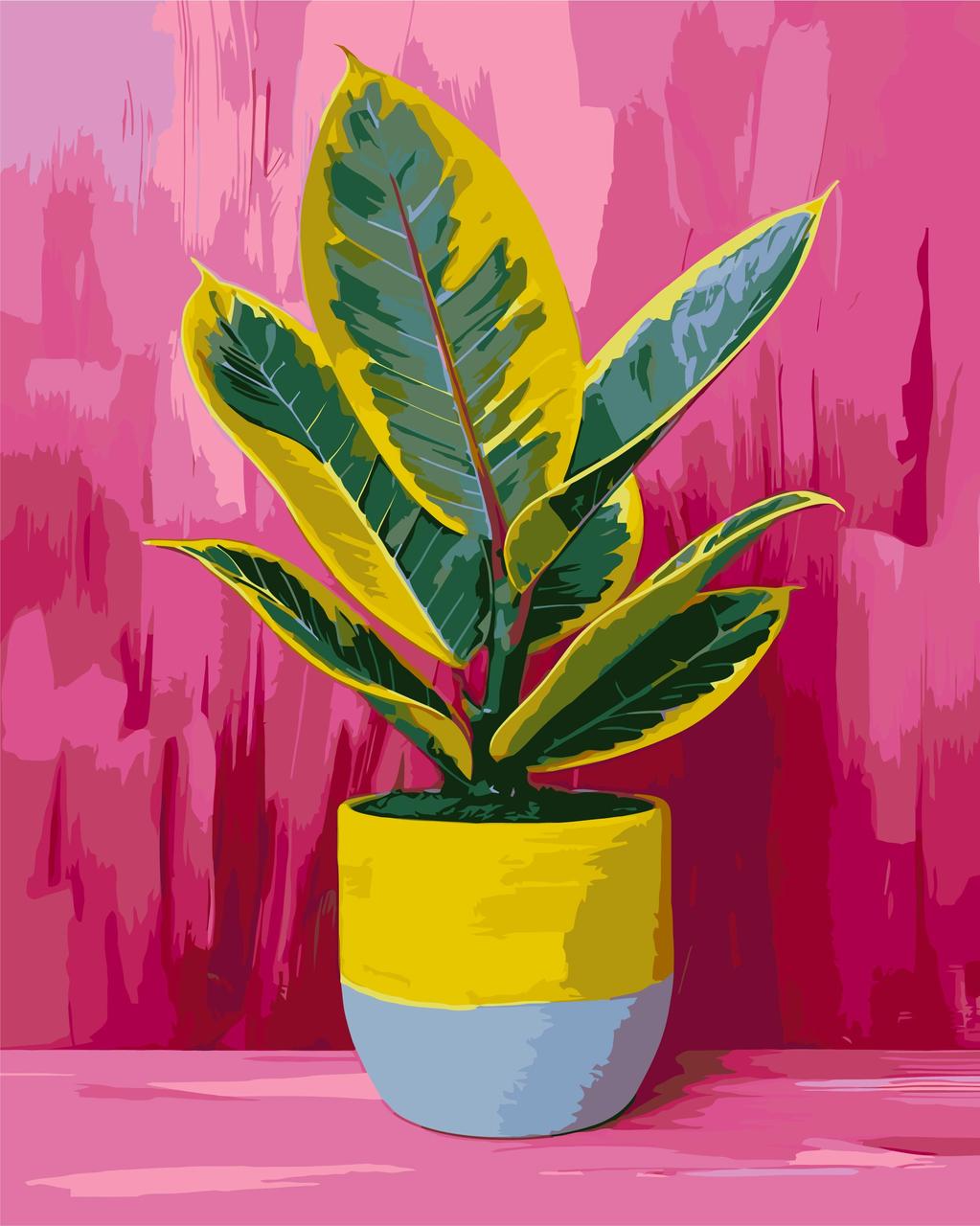 Картина за номерами Квіти. Яскравий фікус 40*50 см Орігамі LW 3536, фото 1