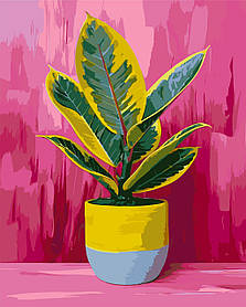 Картина за номерами Квіти. Яскравий фікус 40*50 см Орігамі LW 3536