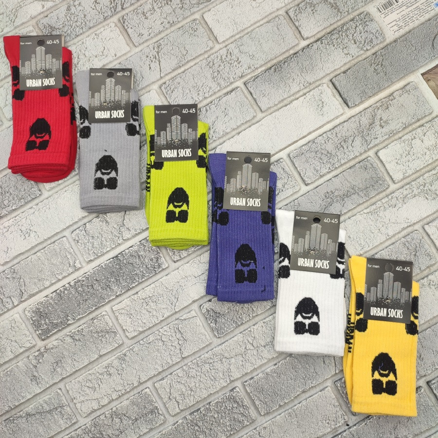 Шкарпетки чоловічі високі весна/осінь р.41-45 яскраве асорті борода URBAN 30039576, фото 1