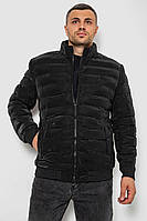 Мужская Куртка Черная Однотонная Демисезонная С Карманами Без Капюшона. Shopy Чоловіча Куртка Чорна Однотонна