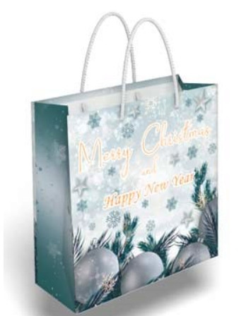 Подарунковий пакет квадрат "Merry Christmas" 17 х 16 см