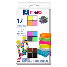 Набір пластики “Effect Neon Colours“, 12х25гр, Fimo