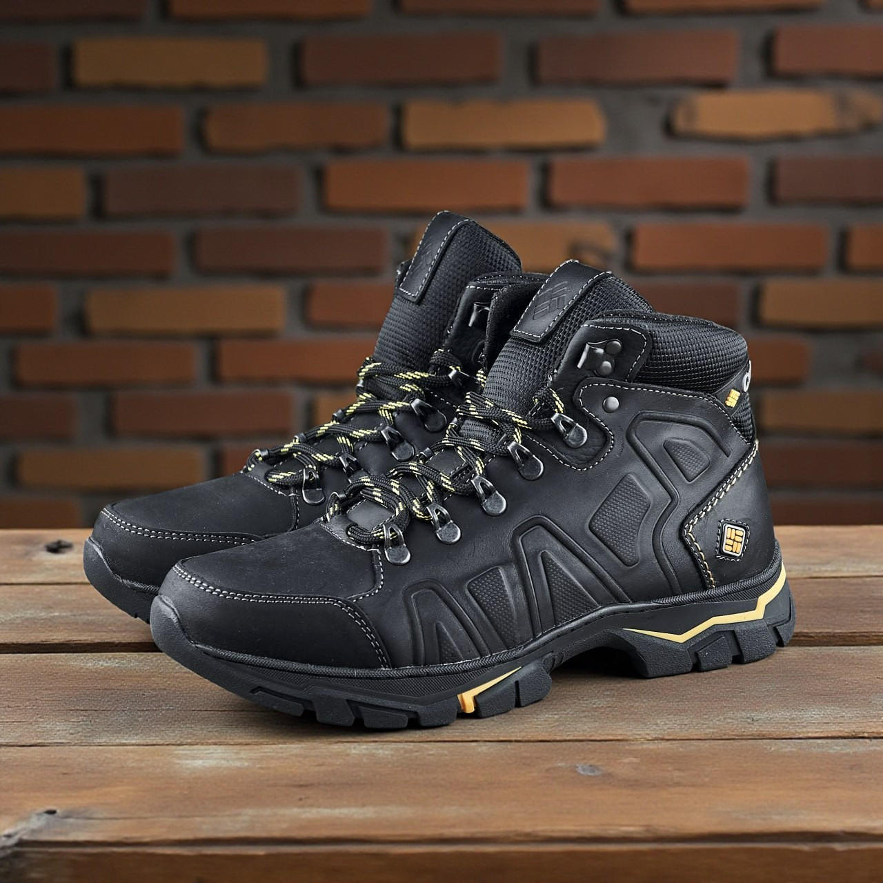 Зимові чоловічі шкіряні черевики, кросівки чорні утеплені з натуральної шкіри на хутрі на зиму для чоловіків, розмір 40-45, фото 1