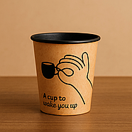 Стакани з чорною основою з логотипом, одношарові, 110 мл 500 шт, фото 4