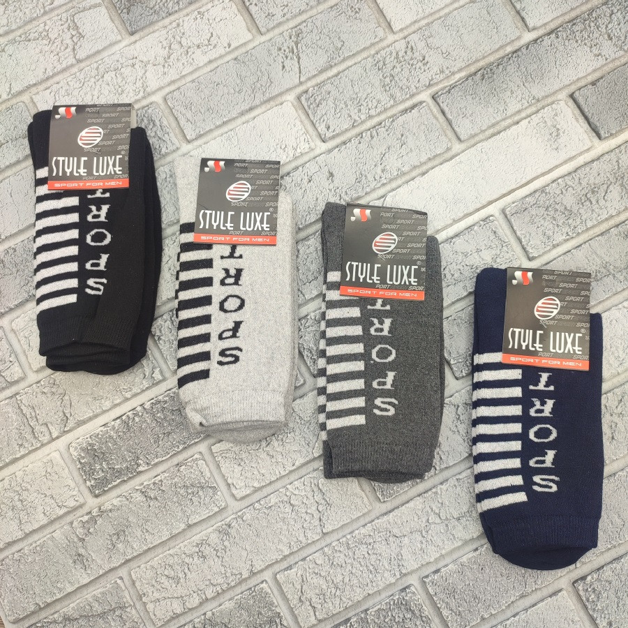 Шкарпетки чоловічі високі спортивні зимові з махрою р.41-45 спорт асорті СТИЛЬ ЛЮКС 30039567, фото 1