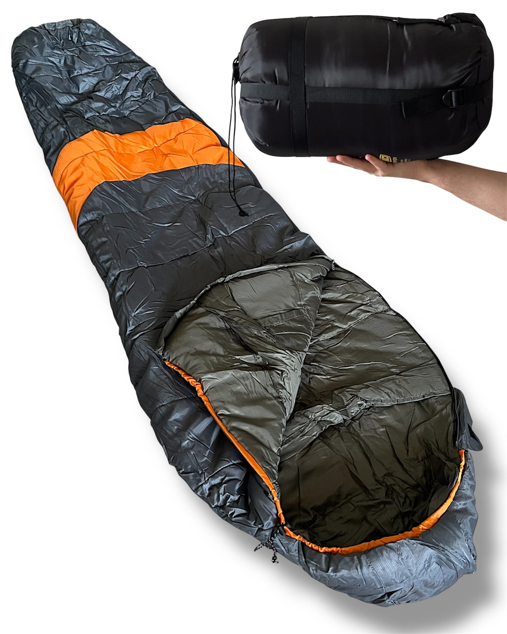 Спальний мішок для військових зимовий Кемпер 210х75 см в гермомішку, фото 1