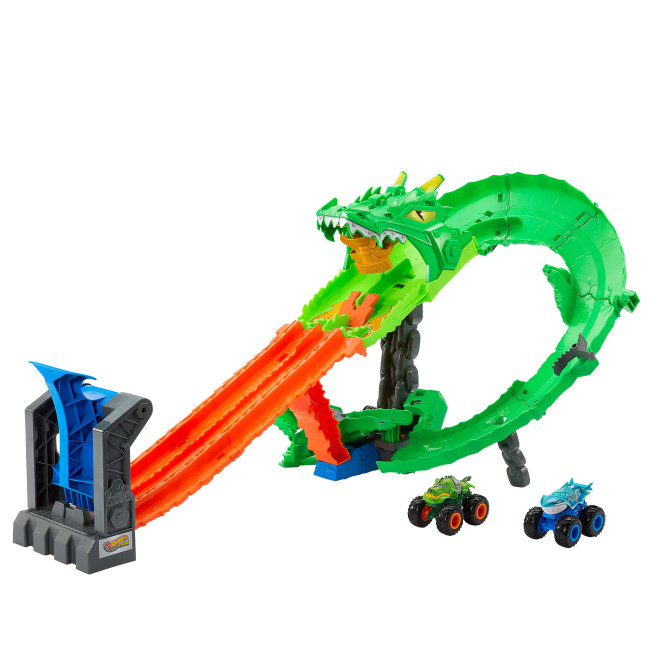 Ігровий набір Hot Wheels Monster Trucks Атака вогняного дракона JFR06 Dinos Dragon Міккі Маус