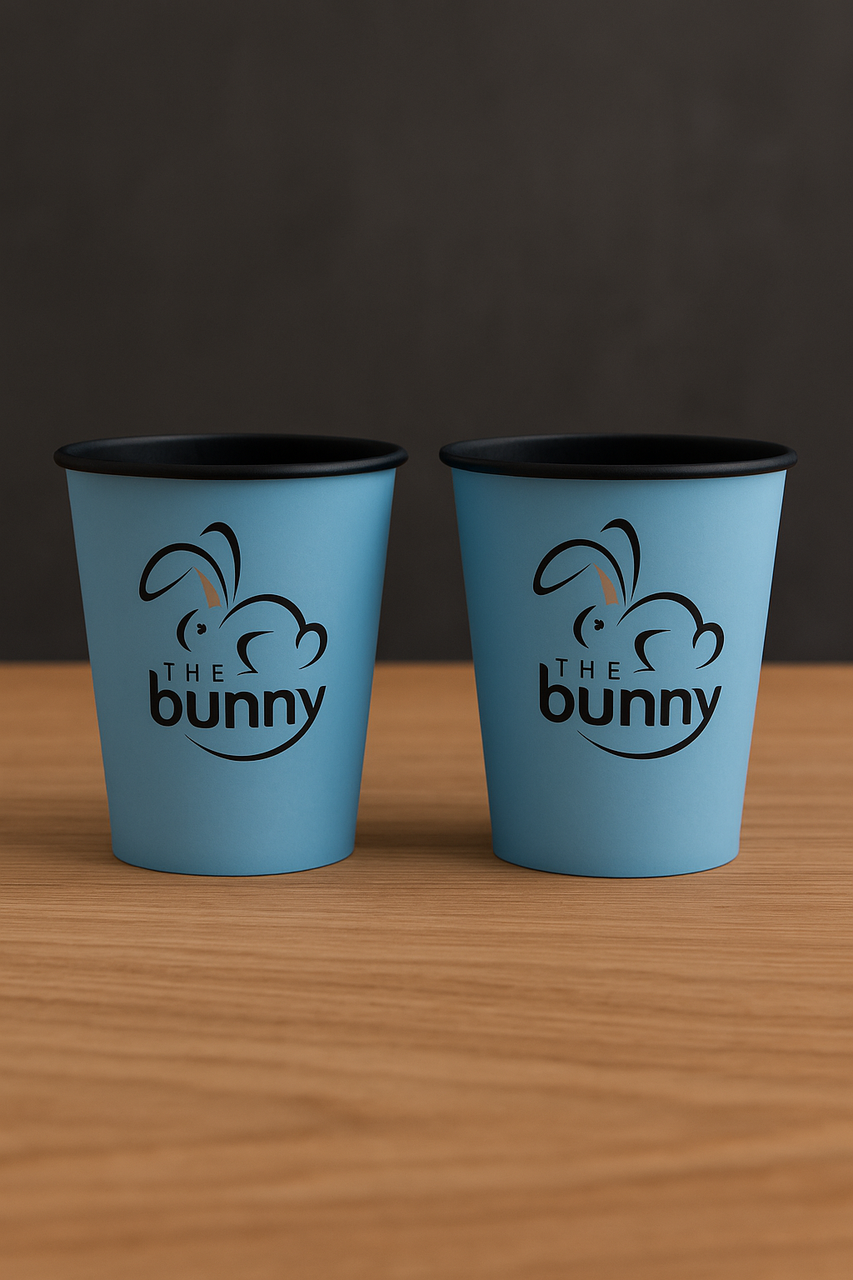 Стакани з чорною основою з логотипом, одношарові, 175 мл 1000 шт, фото 1