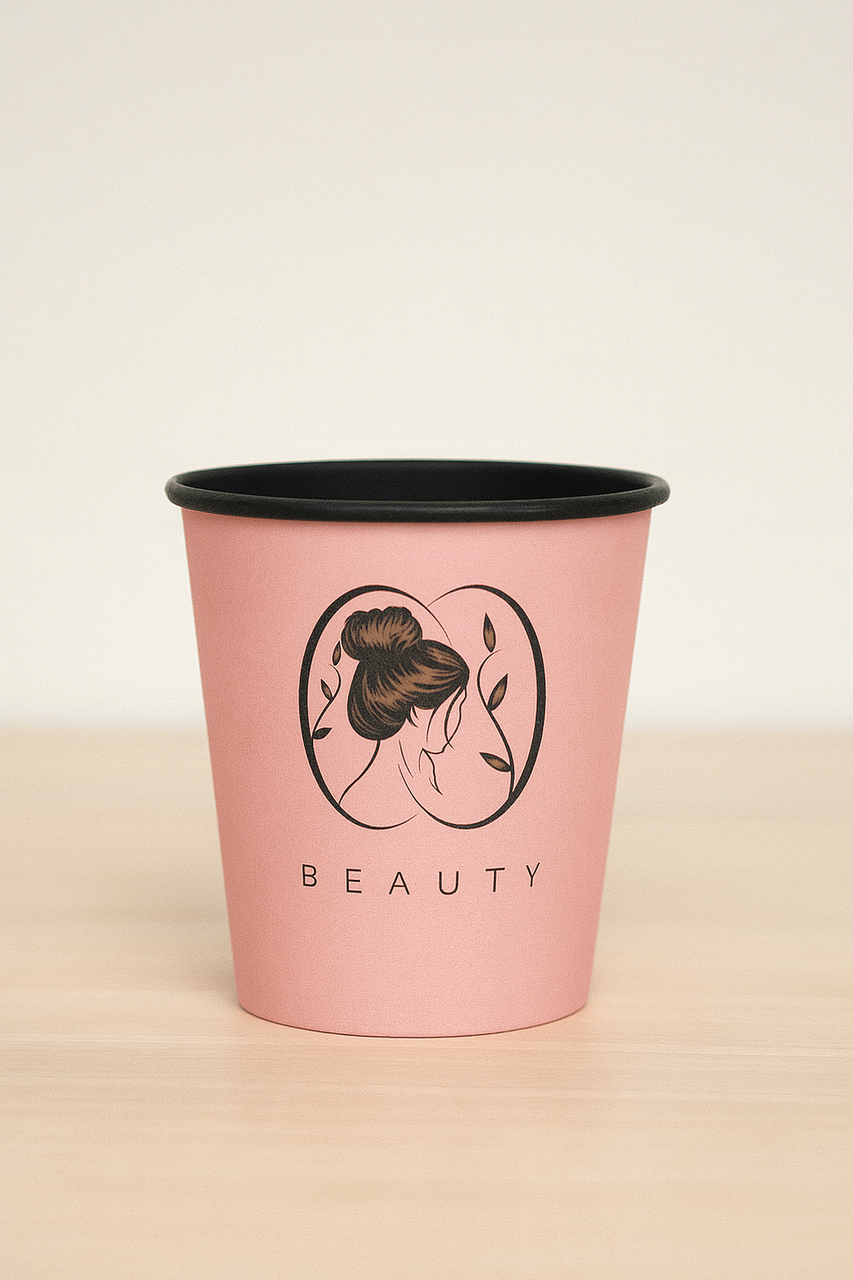 Стакани з чорною основою з логотипом, одношарові, 175 мл 500 шт, фото 1