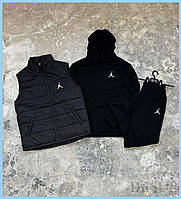 DU Демісезонний костюм чорний New Dub худі штани жилетка Jordan для чоловіків спортивний комплект осін TOK19\C