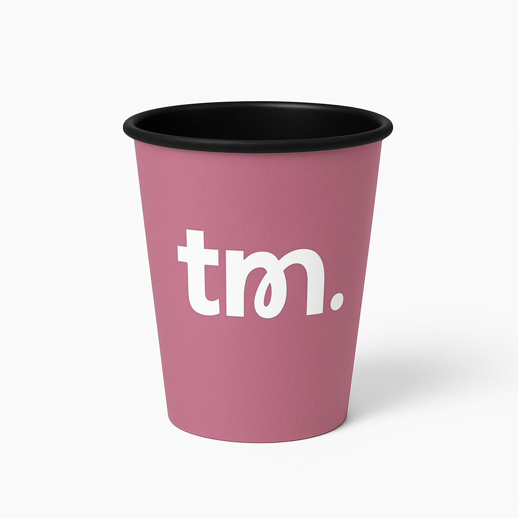 Стакани з чорною основою з логотипом, одношарові, 250 мл 500 шт, фото 1