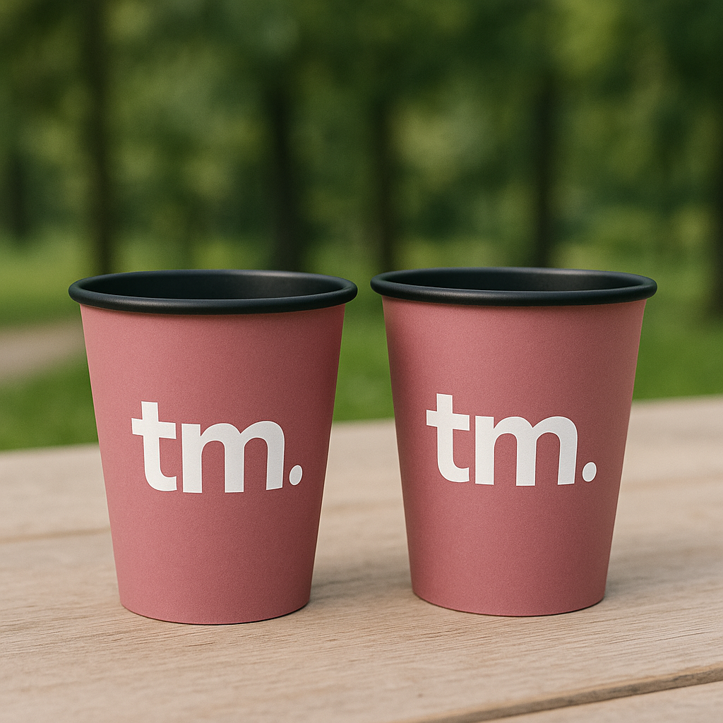 Стакани з чорною основою з логотипом, одношарові, 250 мл 2500 шт, фото 1