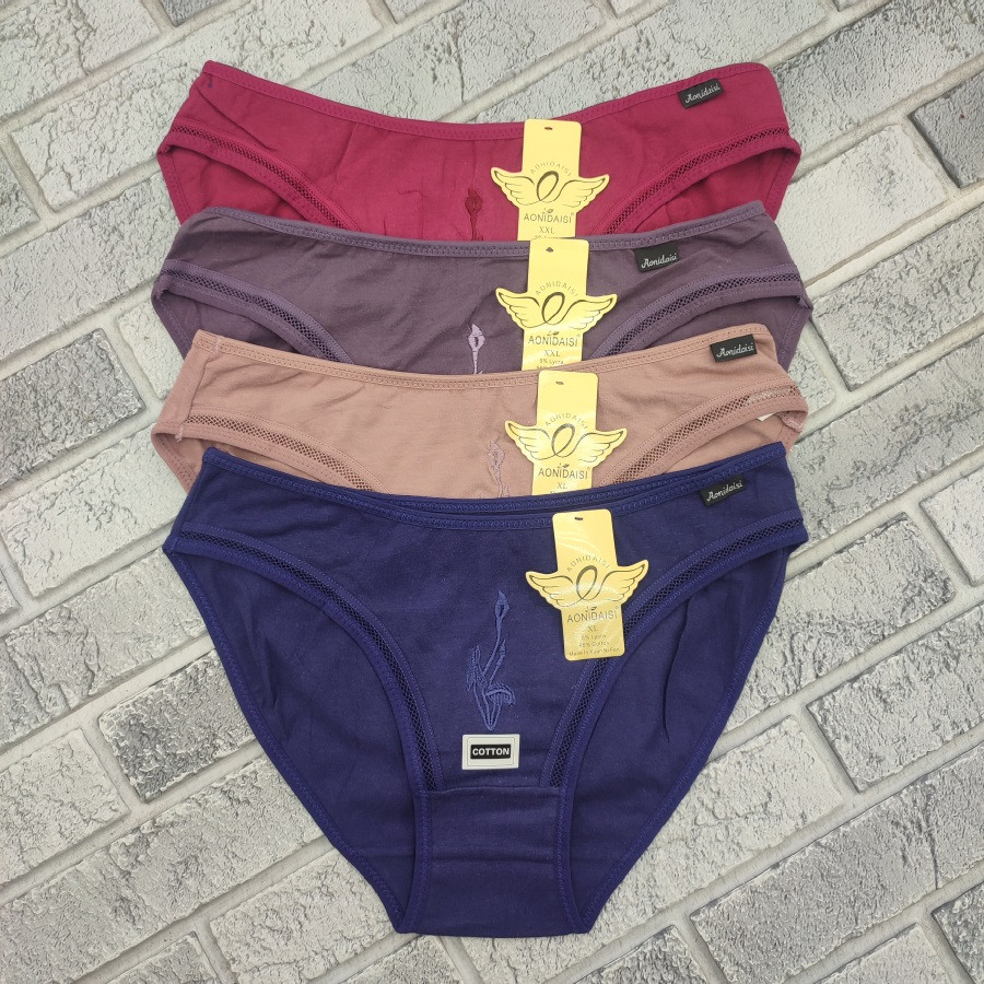 Труси жіночі ростовка р.XL,2XL колір асорті вишивка AONIDAISI 30039564, фото 1