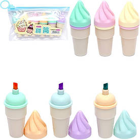 Маркер для виділення тексту 6 кольорів Морозиво Без бренду