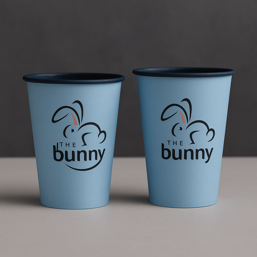 Стакани з чорною основою з логотипом, одношарові, 400 мл 500 шт, фото 1