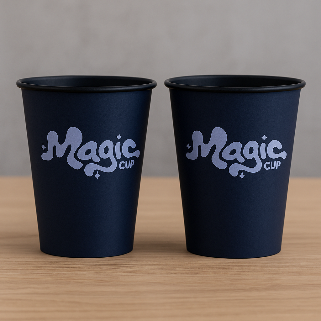 Стакани з чорною основою з логотипом, одношарові, 400 мл 2500 шт, фото 1