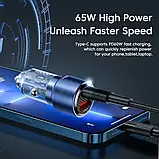Автомобільний зарядний пристрій Toocki 75W (Type-C 45W + USB 30W), фото 3