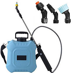 Акумуляторний обприскувач + 3 насадки, 8л, з USB зарядкою / Обприскувач для саду / Обприскувач садовий