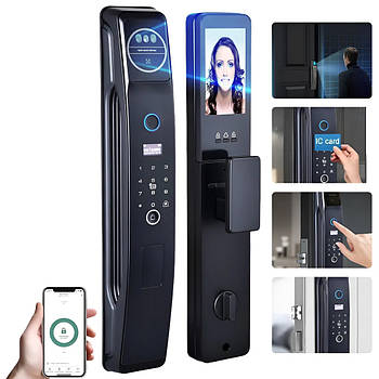 Розумний дверний замок з камерою та відбитком пальця, від акумулятора, TUYA SMART / Електронний замок на двері