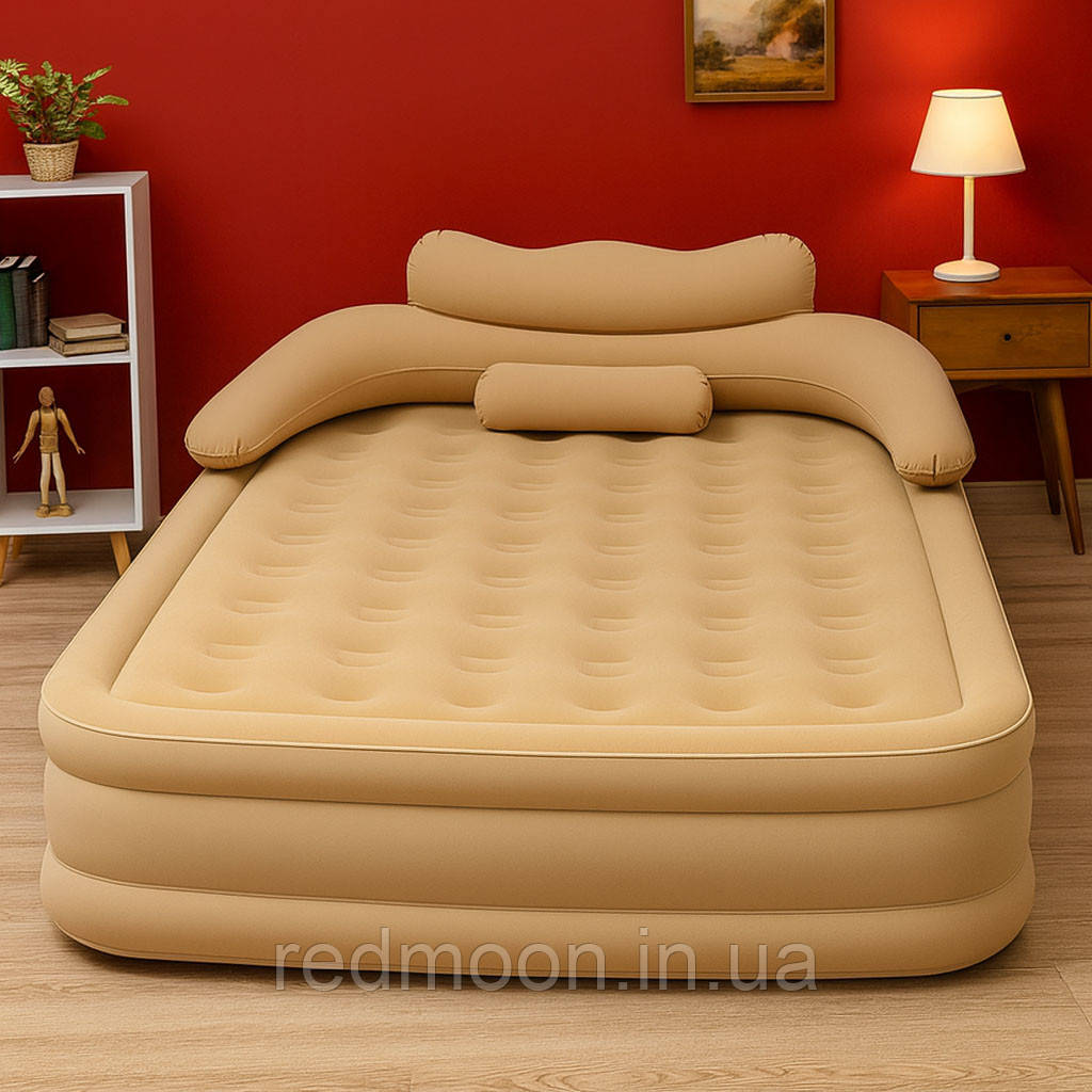 Надувний матрац з акумуляторним насосом 205х152х75см, до 250кг, JR-5064 / Матрац-ліжко / Надувне ліжко, фото 1