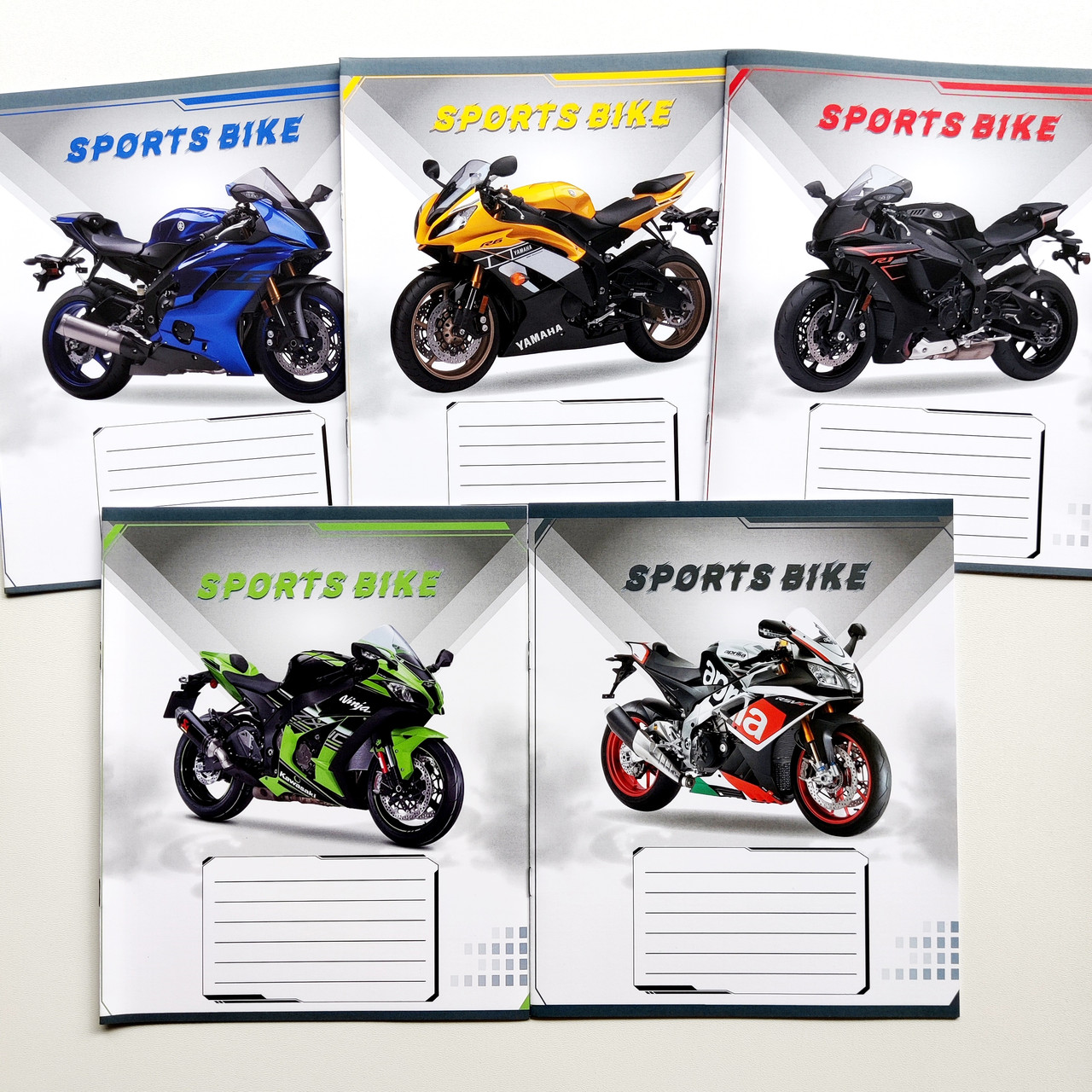 Зошит шкільний в клітинку 12 аркушів Лідер, Спортбайк, фото 1