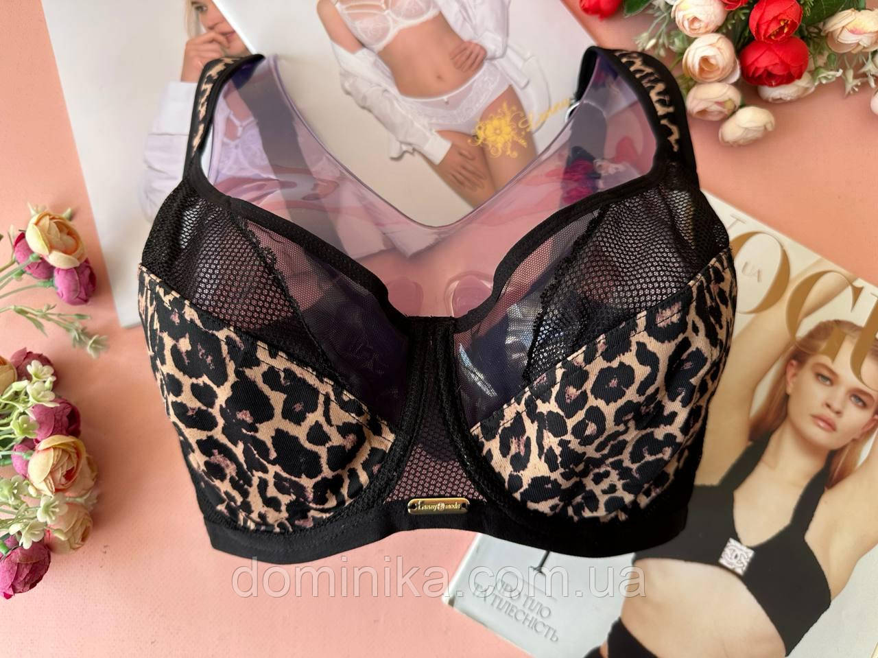 Бюстгальтер Lanny Mode для великих грудей (G, I) — без поролону, на кісточках коричневий