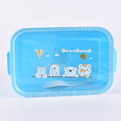 Ланч-бокс з ложкою, 20х14х7см, Блакитний / Судок для їжі / Контейнер для їжі / Ланч бокс