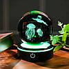 Декоративний нічник кришталева куля, від мережі та батарейок / Світильник-нічник / Дитячий нічник настільний, фото 3