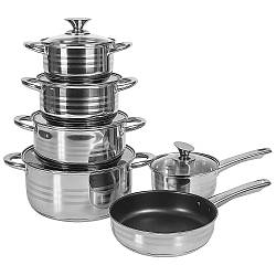 Набір каструль + сковорода, з кришками, 12 предметів, Kaisa Villa KV-6620 / Набір посуду з нержавіючої сталі