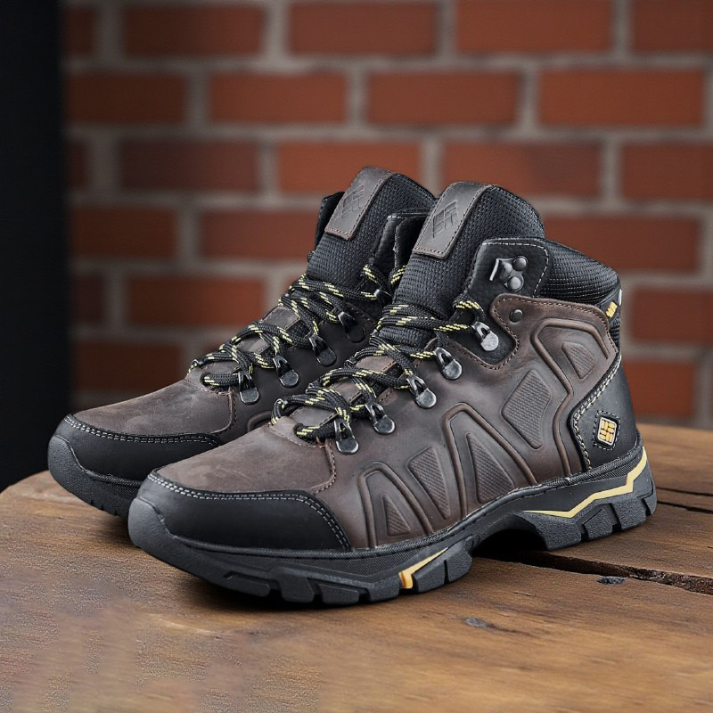 Зимові чоловічі шкіряні черевики, кросівки коричневі утеплені з натуральної шкіри на хутрі на зиму для чоловіків, розмір 40-45, фото 1