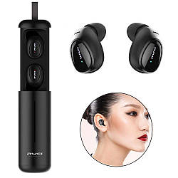 Бездротові навушники з кейсом AWEI EARBUDS T5, 360мАч / Вакуумні Bluetooth навушники з шумозаглушенням