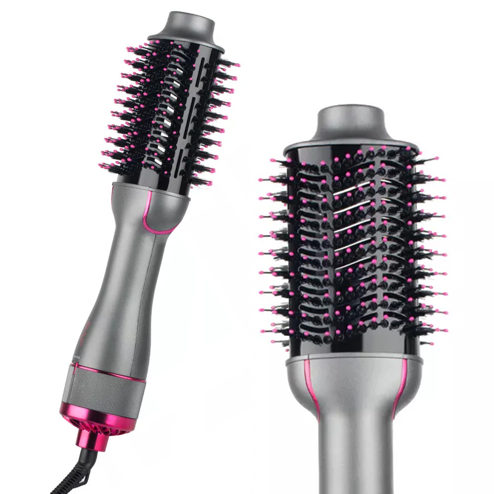 Фен-щітка для сушіння волосся (1200 Вт) R-411 / Фен гребінець / Стайлер для укладання волосся, фото 1