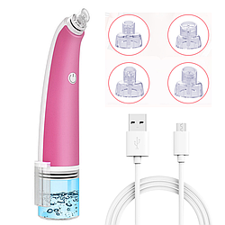 Вакуумний апарат для чищення пор Bubble Vacuum Blackhead Remover + 4 насадки / Бездротовий очищувач шкіри