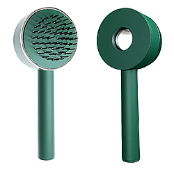 Самоочисна щітка для волосся, 25см, Зелена / Масажна щітка для волосся / Гребінець для волосся